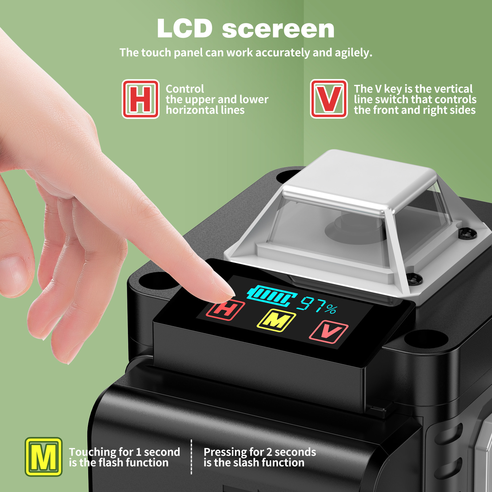 LCD screen 16-line green laser infrared level meter